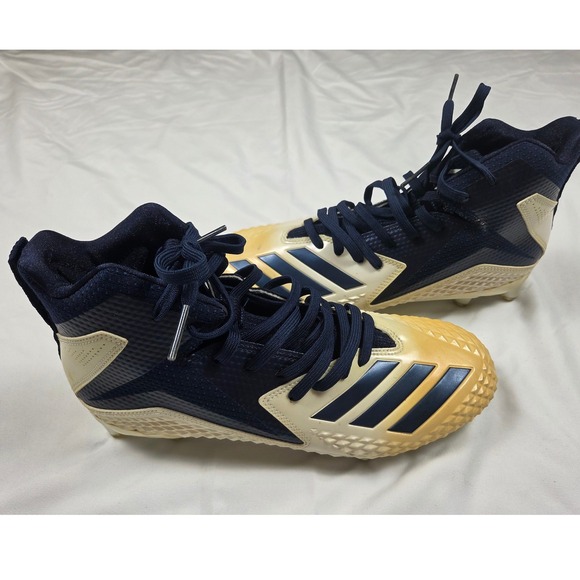 ADIDAS FREAK X CARBON MID FOOTBALL CLEATS MENS SIZE 8 NAVY/GOLD. NO BOX - Picture 5 of 8